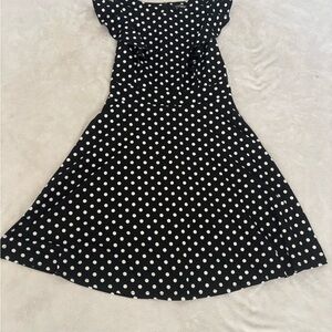 Black and White Polka Dot Midi Dress